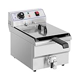 Royal Catering Friggitrice Elettrica Friggitrice Professionale RCEF-10EH (10 L totale, 6,5 L di olio, 3.200 W, Acciaio Inox)