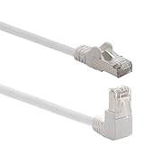 1aTTack.de 366192 Cavo di rete Cat.6 angolo 90 gradi 2m - bianco - 1 pezzo - Cavo patch Cat6 (SFTP PIMF) 1000Mbit/s connettore Rj 45-1 x 2m metro bianco