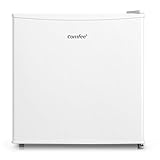 COMFEE' RCD50WH2(E) Mini frigo bar 43L e zona refrigerante, Frigorifero piccolo Monoporta, Silenzioso, Adatto per Hotel, Casa, Ufficio, 47.2 x 45 x 49.2 cm, Bianco