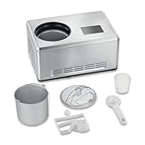 SEVERIN Gelatiera 2in1, 2 Litri, 180W, Autorefrigerante, 2 Contenitori, Funzione Yogurt, Ricettario Incluso, Display LED Touch, Timer Digitale, 43 x 29 x 22,5 cm, Acciaio Inox - EZ 7406