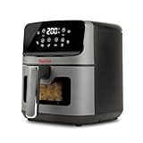Girmi FG27 'Ecofrit Lite' Friggitrice ad Aria 4,2 Litri 'Ecofrit Lite', 1400 W, 4.2 Litri, Display digitale, 8 programmi, Timer, 80-200° C, BPA/PFOA Safe, Ricettario incluso, Grigio