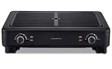 Rowenta KG900812, Smokeless Grill, Griglia, 70% di fumo in meno, Meno odori, 2 zone di cottura indipendenti, 2000 W, Nero