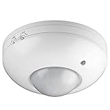 Goobay 95172 Rilevatore di movimento a soffitto a infrarossi / sensore PIR / campo di rilevamento di 360° / portata di 6 m / per uso interno (IP20) / adatto a LED / IDA (bianco)
