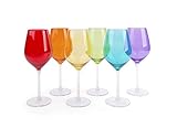 Excelsa 60687 Scratch Set 6 Calici, Vetro, Multicolore, 6 x 6 x H. 23 cm