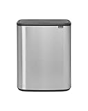 Brabantia 221422 Pattumiera Bo Touch Bin, 2 x 30L, Acciaio opaco (a prova di impronte digitali)