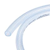 sourcing map Alta pressione trasparente rinforzata intrecciata di identificazione 14mm OD 1m della tubatura del PVC 10mm per il tubo flessibile dell'acqua