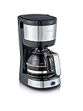 SEVERIN Macchina Caffè Americano, 0,5 Litri, 750W, Filtro Permanente Lavabile, Piastra Riscaldante, Spegnimento Automatico, 19,5 x 14,0 x 27,0 cm, Nero/Inox - KA 4808
