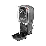 Velamp Presa Temporizzata - Programmatore timer giornaliero - Per esterni impermeabile IP44- Spina grande 16 A e Presa bivalente 10/16A - Carico max 3600W/16A