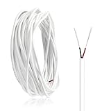 ZoZoMaiy cavo elettrico 22 AWG cavo citofonico 2 fili 10M cavi elettrici 300V filo elettrico Bianco Diametro 3,5 mm Facile da tagliare, Adatto per apparecchi di illuminaz