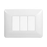 PLACCHE IN TECNOPOLIMERO, COMPATIBILE CON BTICINO MATIX, 3 MODULI/POSTI, COLORE BIANCO, ALTA QUALITA', DESIGN ELEGANTE E MODERNO, PER INTERRUTTORI/PRESE, SERIE CIVILE