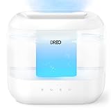 Dreo Umidificatore Ambiente, 4L con Riempimento Dall'alto, 28 dB Ultra Silenzioso, Fino a 32 Ore di Autonomia, Umidificatore Casa e Compatibile con Oli Essenziali, Luce Notturna, per Bambini e Piante