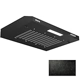 CIARRA CBCB6903 Cappa Aspirante 60cm - Sottopensile & Montaggio a Parete - 3 Velocità - Filtro in Metallo - Modalità Doppia - Nero Opaco - Facile Installazione