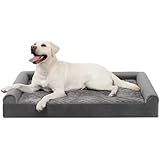 KSIIA Cuccia Cane Interno Taglia Grande 105x70x18cm Cuccia per Cani da Interno, Letto per Cani, Divano per Cani Sfoderabile e Lavabile, XL Grigio