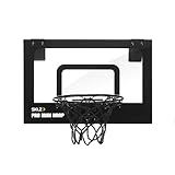 SKLZ PRO Mini Hoop, Canestro da Basket Micro, Facile Montaggio, Schienale in Policarbonato Infrangibile, Rete Resistente, Pallone in Schiuma 10,16 cm, per Casa e Ufficio, Trasparente