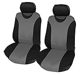 Auto Accessori Lupex Coprisedili per auto Universali, tessuto poliestere, set fodere protezione sedili, copertura adattabile, No Suv (Coppia Anteriore, R1 - Grigio)