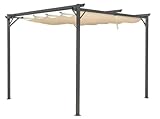 Gazebo Pergola in Acciaio e Alluminio con Tetto Retrattile Impermeabile (3X3 MT)