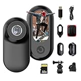 Mini Action Cam 1080P Telecamera Portatile Body Cam Magnetica, Telecamera Casco con Memoria 32GB e Accessori Completi, per Bici, Moto, Esterno e Animali Domestici (Nero)