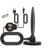 XINMY Antenna TV Interna, Antenna per Digitale Terrestre DTT DVB-T/DVB-T2 HDTV Portabile con Amplificatore Segnale Support 4K HD 1080p VHF UHF FM