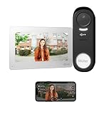 GOLIATH® Campanello wireless con videocamera e citofono [CON APP PER SMARTPHONE] – Campanello con videocamera Full HD e monitor – Videocitofono con funzione interfono e apriporta – Senza fili
