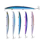 Esche da Pesca 5 Pezzi 18CM 24 G Esche Artificiali Topwater Crankbaits Swimbait Esca Finta Duro Minnow Esche Fishing Set Esche Bionica per Pesca in Trota, Pesce Persico, Esche Luccio