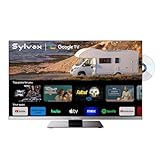 SYLVOX Smart Google TV 22' (55cm) per Camper | 1080P | Lettore DVD Integrato, Adattatore Televisori 12 Volt, Triple Tuner DVB-T2/S2, USB, HDMI, Ideale per Roulotte, Caravans, Camion