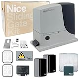 Kit ROBUS 1000 BD NICE Automazione cancello scorrevole 1000Kg 24V RB1000BDKCE con telecomandi, fotocellule, lampeggiante
