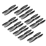 SPARKHOBBY LDARC - Eliche a 2 pale da 65 mm, foro di montaggio da 1,0 mm, 20 pezzi/10 paia, per droni radiocomandati e quadricotteri radiocomandati (nero, 20 pezzi, 10 PRS)