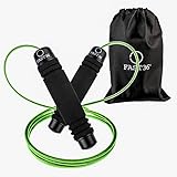 FAST36 Corda per Saltare, Professionale, Regolabile, Manici Memory Foam, Cuscinetti a Sfera, Corda da Saltare Veloce per Sport Fitness Crossfit Boxe Perdita di Peso, Bambini Uomo Donna (Verde)