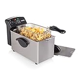 Princess Friggitrice in acciaio inox da 3 L 2000W – Tecnologia a zona fredda per olio più pulito e meno odori, riscaldamento rapido, design elegante, cestello removibile, facile da pulire
