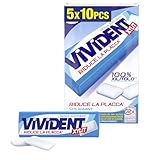 Vivident Xylit, Chewing Gum, Gusto Menta, Senza Zucchero, Senza Glutine, con Xilitolo, Confenzione da 5 Stick ciascuno da 10 Gomme da Masticare