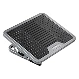 EUREKA ERGONOMIC Poggiapiedi regolabile sotto scrivania Poggiapiedi ergonomico per massaggi Adatto per home office nero e grigio