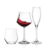 RCR Pagano Home Ego Set Vetro, 12 Bicchieri, 12 Calice Vino 12 Calice Spumante, 36 Pezzi Made in Italy +