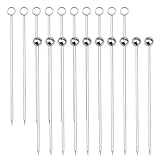 Demason 20 Pezzi Bastoncini da Cocktail, Cocktail Picks in Acciaio Inox Bastoncini da Frutta per Catering, Banchetti, Eventi riutilizzabili (11 cm)