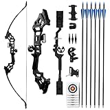 REAWOW Tiro con l'arco ricurvo da Caccia 30/40LBS Set Dritto Pratica Durevole con 6Frecce in Carbonio