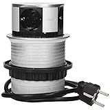 Orno AE-1341(GS) Presa Multipla a Scomparsa a 4 ingressi 3650W max Ø 10 cm con cavo Schuko da 1,5 m