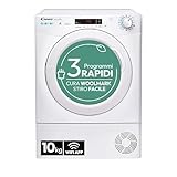 Candy Smart Pro Asciugatrice 10 Kg a Pompa di Calore, Libera Installazione, Connessione Wi-Fi, Controllo da App, 59,6 x 58,5 x 85 cm, Bianca - CSOE H10A2DE-S [Classe di efficienza energetica E]