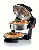 Ariete Forno Pizza Doppio 927, Forno per Pizza con 5 Livelli di Cottura, 2 Piastre Refrattarie Antiaderenti, 2 Pale in Legno Incluse, Max 400°C, 2 Termostati, Diametro 32 cm, 2300W, Nero