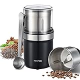 KYG Macina Caffe' Elettrico Macinacaffè Elettrico per Semi, Pepe, Semi di Lino con Ciotola Rimovibile Macinaspezie 300W Tazza in Acciaio Inossidabile Lavabile