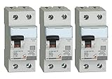 Bticino ASTGC8813AC16 Kit Composto Da 3 Pezzi di Interruttore Magnetotermico Differenziale, Bianco