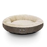 Feandrea Cuccia Divano per Cani Gatti, Forma di Ciambella, 55 cm, Marrone PGW55C