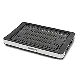 G3 Ferrari G10206 Tito Barbecue, 1800 W, Smokeless, Regolazione Temperatura, Piastra XL 36,5 x 25,5 cm, Dispositivo di Sicurezza, Vassoio Raccogli Grasso, Completamente smontabile, Nero