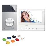 Bticino 363911 KIT VIDEOCITOFONO WIFI MONOFAMILIARE, 1 Pulsantiera Esterna con Campanello e Telecamera + 1 Monitor Interno 7'' Touchscreen con Vivavoce, Contrabile da App, Espandibile per Bifamiliare