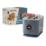 Imetec Grantoast - Tostapane 2 Fette XL con Pinze Apribili per Toast Farciti - 7 Livelli Doratura, Facile Pulizia, Display LED, Griglia Scalda Brioche, Pizzette e Focacce, Timer Digitale, Acciaio Inox
