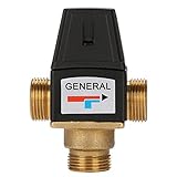 VOBOR Valvole Termostatiche 3 Vie con Connettore G da 3/4', DN20 Filettatura Maschio Ottone, Valvola Termostatica per Scaldacqua Solare