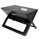 AKTIVE 63033 - Barbecue portatile e pieghevole a carbone in acciaio, con maniglia per il trasporto, misure 45 x 29 x 30 cm, facile da montare e trasportare, per campeggio, terrazza, balcone