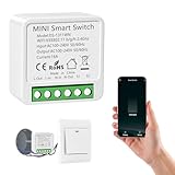 1 pezzo Interruttore Alexa Luci, WiFi Interruttore della Luce, Controllo Vocale/Timer, Mini Interruttori della Luce Smart Home, Compatibile con Alexa, 1 via/2 vie, Interruttor Wi-Fi