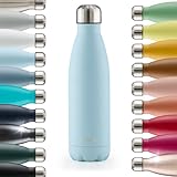 Blumtal® Borraccia termica acciaio inox Charles - borraccia termica 500 ml senza BPA - bottiglia termica a prova di perdite - borraccia 500 ml a doppia parete - in azzurro
