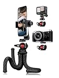Lammcou Treppiede Smartphone, Flessibile Treppiede Fotocamera Gorilla Pod da Viaggio Portatile Tavolo Tripode con testa a sfera completamente girevole & XL Cavalletto per Smartphone, Mini Tripod