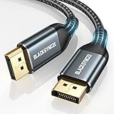 BLACKSYNCZE Cavo DisplayPort 4K 2M, Cavo Displayport 1.2 [4K@60Hz, 2K@144Hz, 2K@165Hz] Cavo Displayport a Displayport Nylon Compatible con FreeSync e G-SYNC, PC, Gaming Monitor, TV, Laptop
