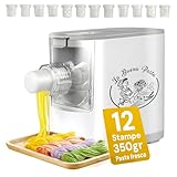 Avilia Macchina per Pasta Elettrica 200W con 12 Stampe per Vari Formati - Impasto Rapido 3 Min, Pasta Pronta in 10 Min - Capacità 350g in omaggio raschietto per la pulizia -